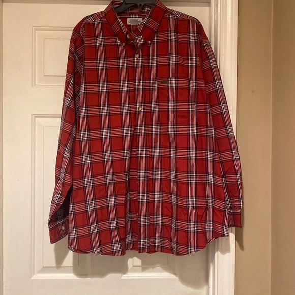 Carhartt Red Plaid Button Down Long Sleeve Shirt Men’s Size 2XL - Picture 1 of 5
